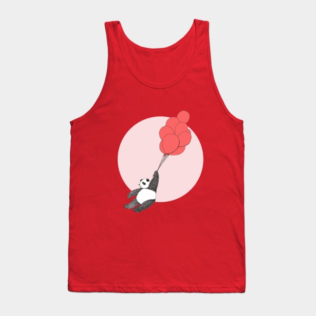 Panda Loves Balloons Tank Top by kmvaughan